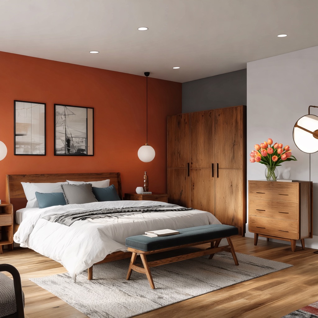 Garden Tulip bouquet in a mid-century modern space